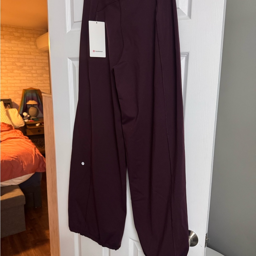 lululemon athletica Wide Leg Pants in Deep Plum